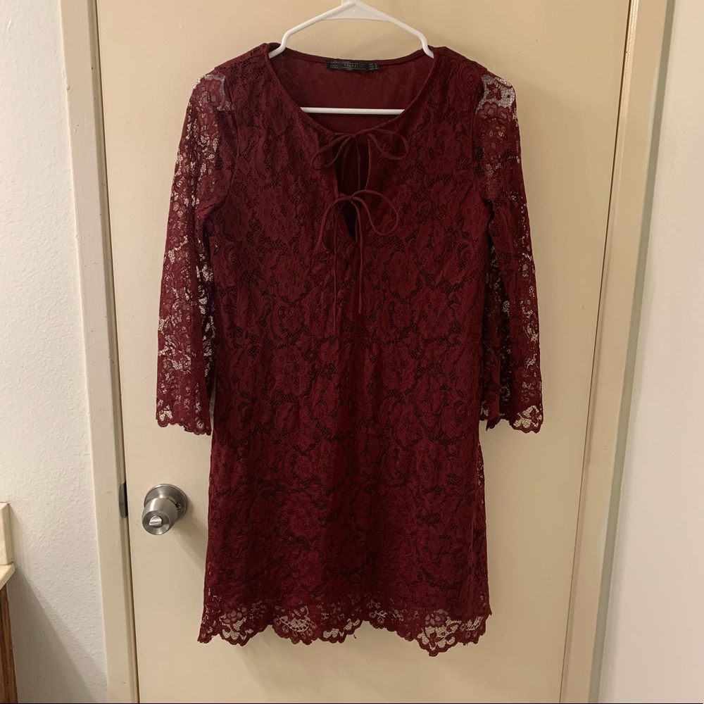 Red mesh dress